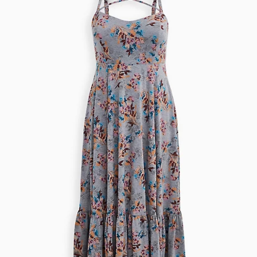 Sexy Torrid Floral Jersey Maxi
